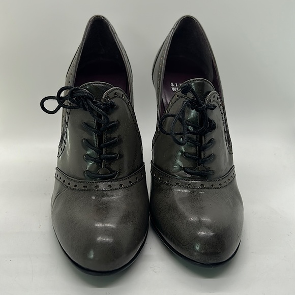 Stuart Weitzman Sexy Dark Gray Leather Heel Ankle Booties Shoes **Size 7.5**🔥🔥 - Picture 2 of 11